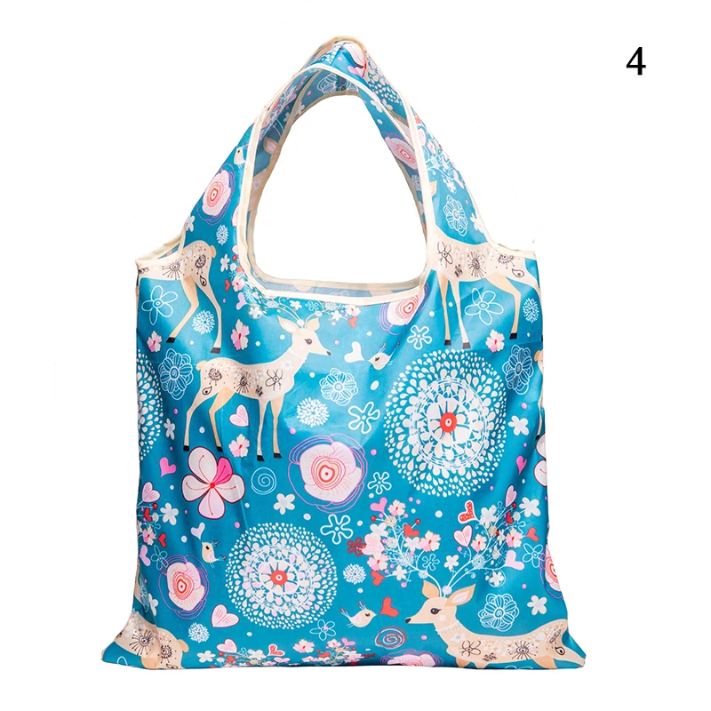 2023 New Floral Print Shopping Bag Foldable Eco-Friendly Tote Handbags for Women Large-capacity Travel Grocery Bag Shopper Bags