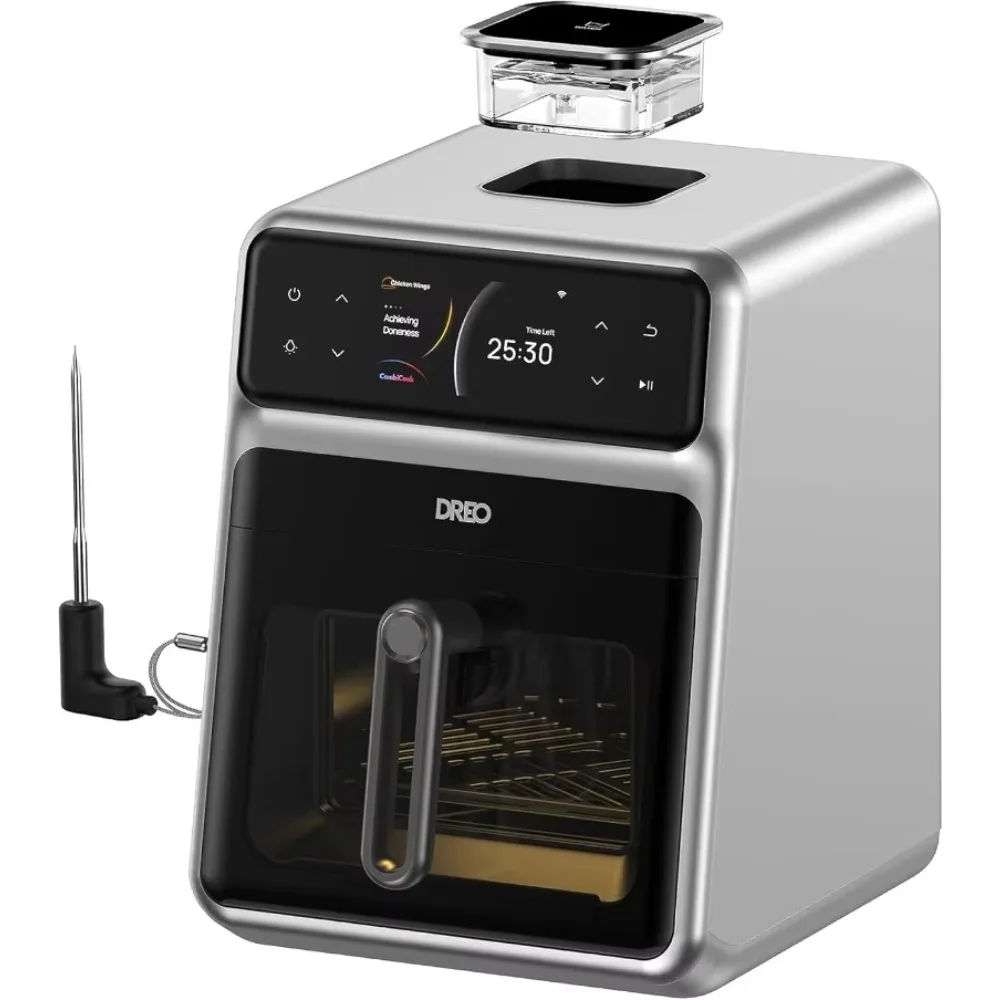 ChefMaker Combi Friteuse, Koken als een pro met slechts de druk op een knop, Smart Air Fryer Cooker met Cook-sonde, Waterverstuiver