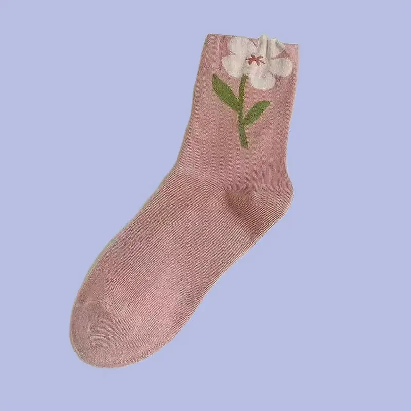 Calcetines de tubo medio para mujer, medias con personalidad, estilo dulce, ideal para primavera, verano y otoño, 5/10 pares