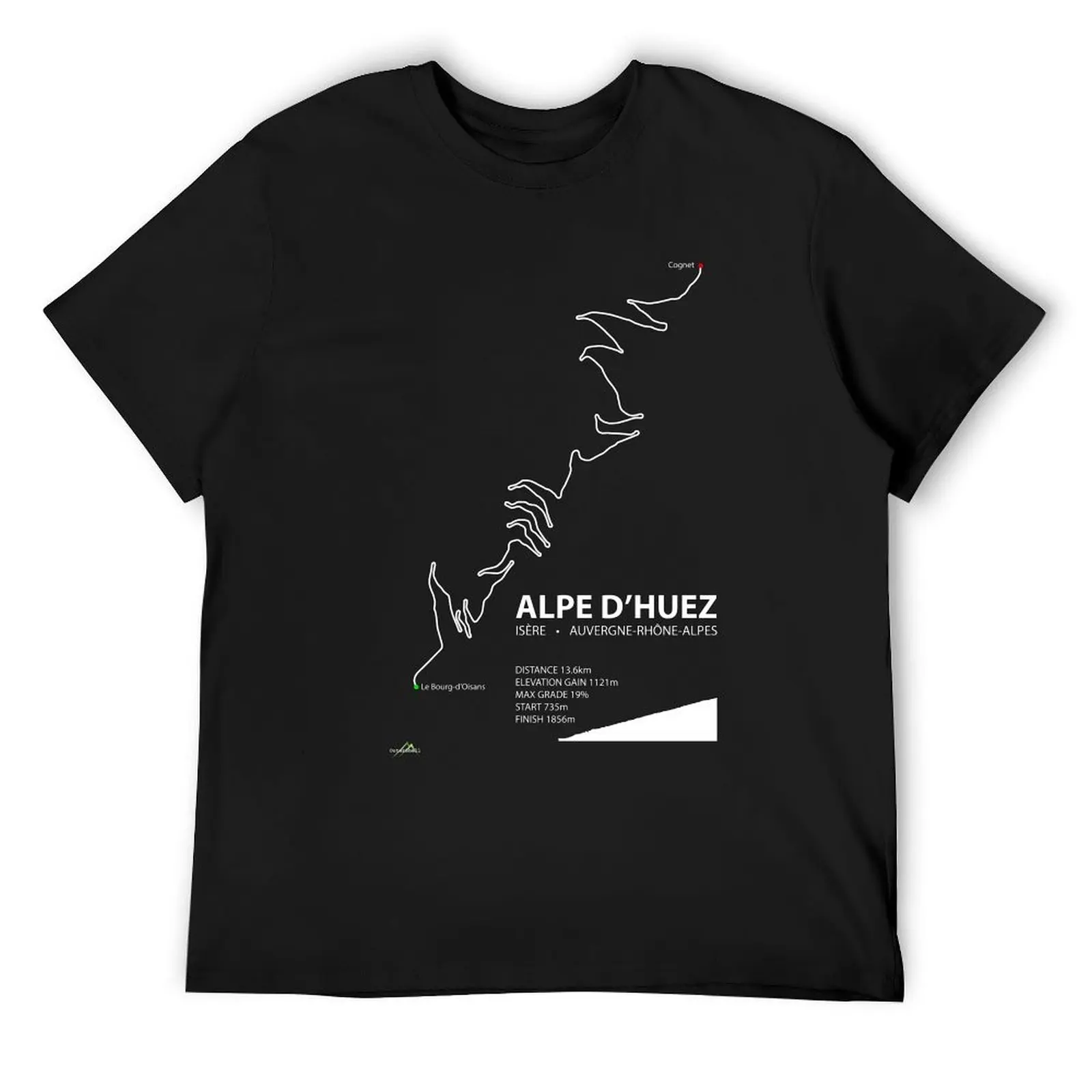 

Alpe d'Huez, Auvergne-Rhne-Alpes, France Cycling Trail Map Art Print T-Shirt anime clothes Funny t-shirt mens fashion