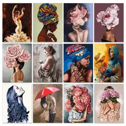 GATYZTORY 40X50cm DIY Digital Oil Painting By Numbers Women Drawing Figure Painting Acrylic Canvas wall art Home Decoration