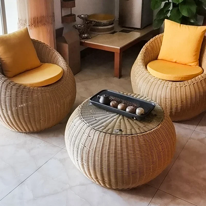 2 lugares rattan jardim nórdico cadeira ao ar livre pátio móveis conjunto de canto sofá