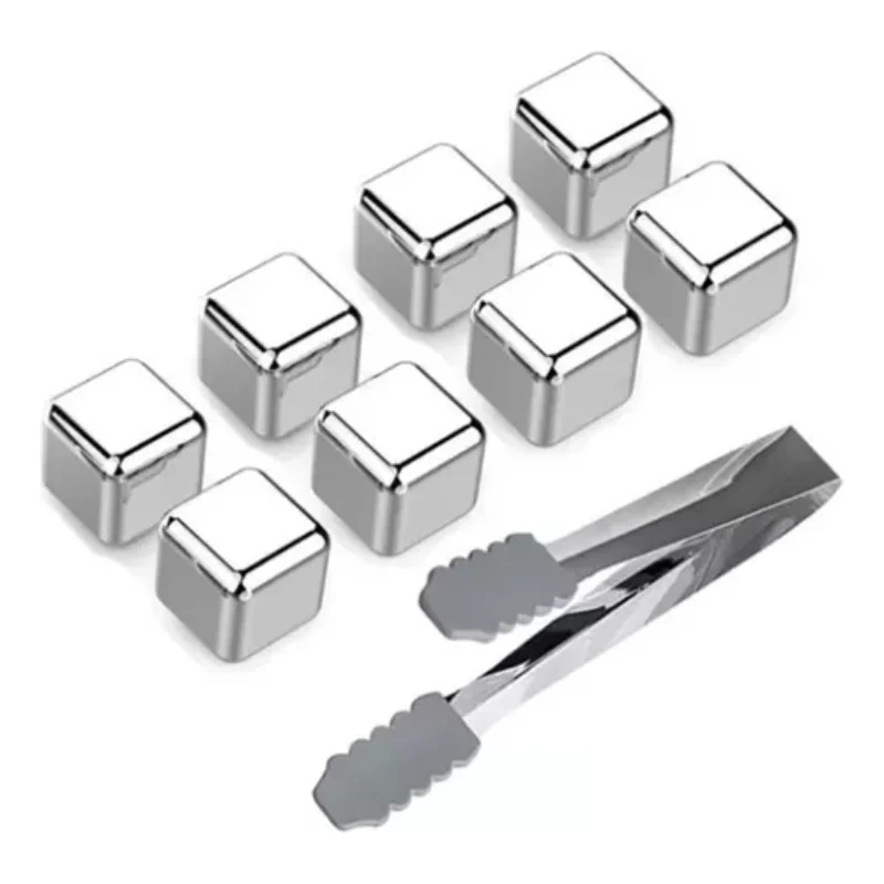 

Whiskey stones, 8 stainless steel metal cubes AB cubes, and reusable cubes