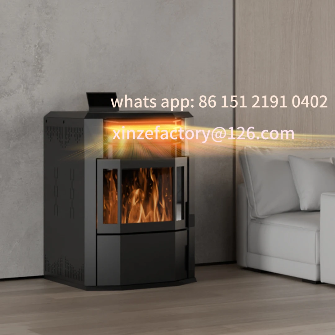 Customizable Automatic Modern Indoor Wood Burner Biomass Pellet Stove Central Heating Free-standing for Home Fireplac