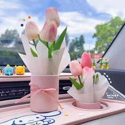 Tulip Flower Bouquet di tulipani artificiali fiore finto cerimonia di nozze tavolo da pranzo ornamenti montati su auto decorazione della casa regalo