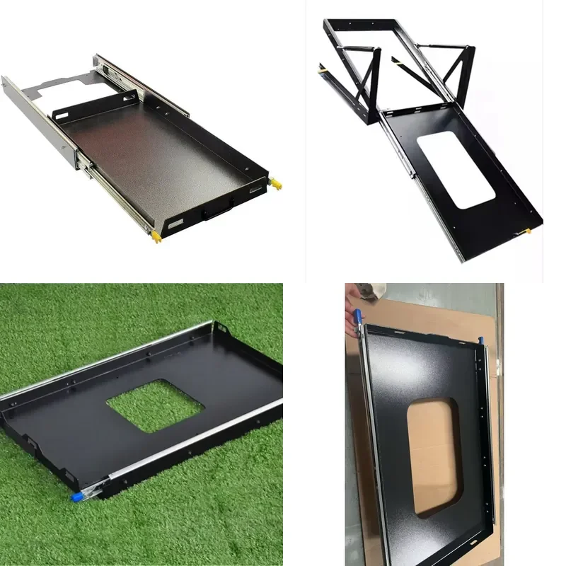 Vehicle Refriderator Slider with 4 Buckle Straps Fridge Slide with Chopping Board Fridge Sliders