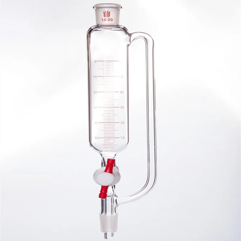 SYNTHWARE Fine adjustable constant pressure drip funnel with graduated, FUNNEL, PRESSURE EQUALIZING, PTFE METERING STOPCOCK, F61