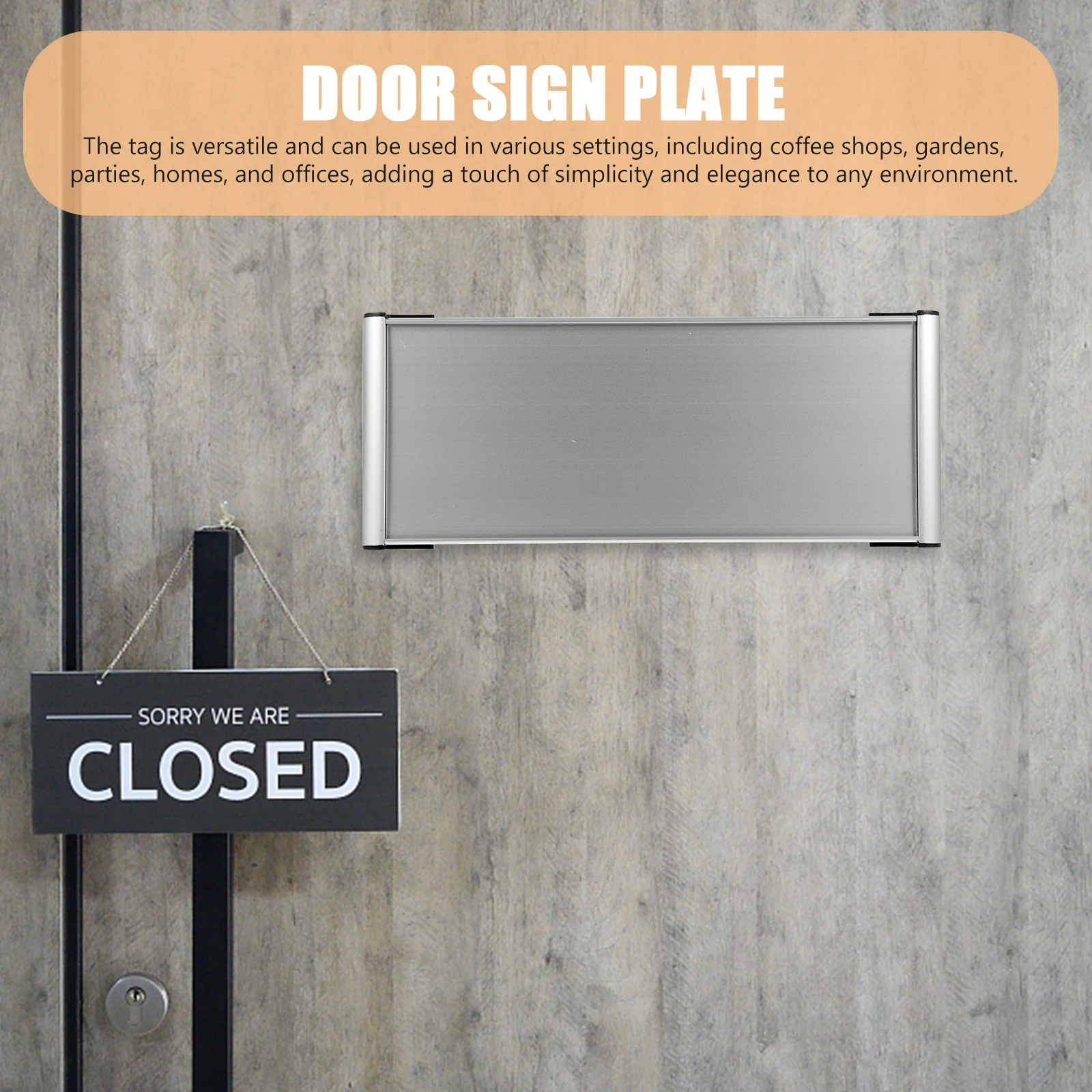 

Aluminum Alloy Door Plate 12x28mm Blank Office Nameplates Wall Sign Room Number Marker DIY Customizable Display Stand