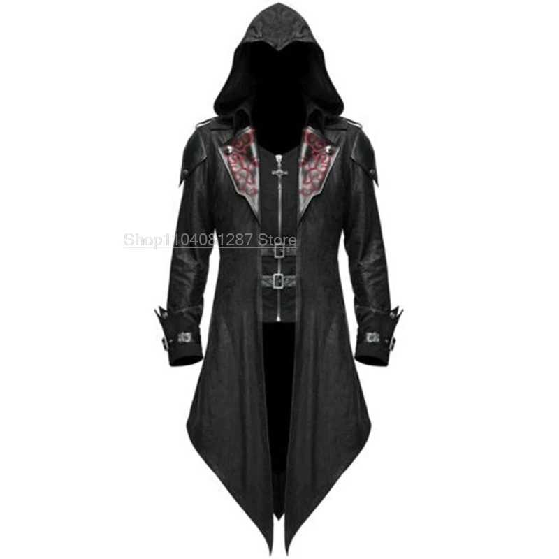 2024 New Medieval Assassin Game Assassins Creed Cosplay Costume Edward Streetwear Hooded Jacket Outwear Halloween Party Clothing