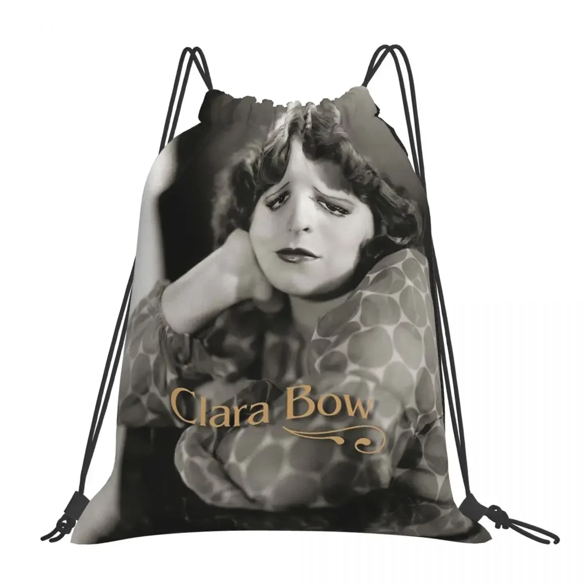 Clara Bow Backpacks Multi-function Portable Drawstring Bags Drawstring Bundle Pocket Storage Bag BookBag For Travel School