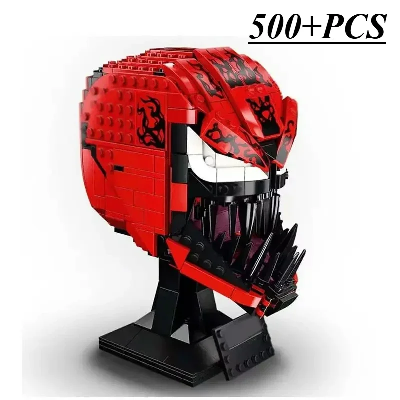 Brinquedos quentes marvel super-heróis moc veneno capacete blocos de construção tijolos compatível 76187 coleção modelo 76199 carnage crianças presentes