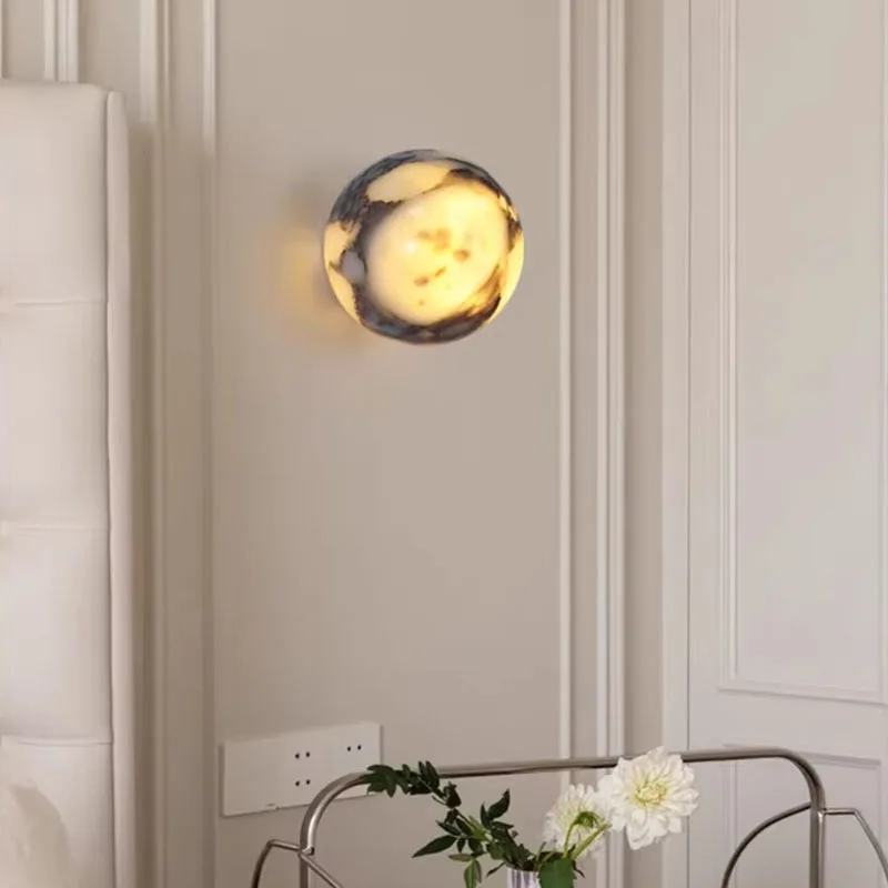 Bulgari Pattern Marble Ball Wall Lamps Nordic Postmodern Style Led Latern Home Decoration Luxury Decorative Backlight 90-260V