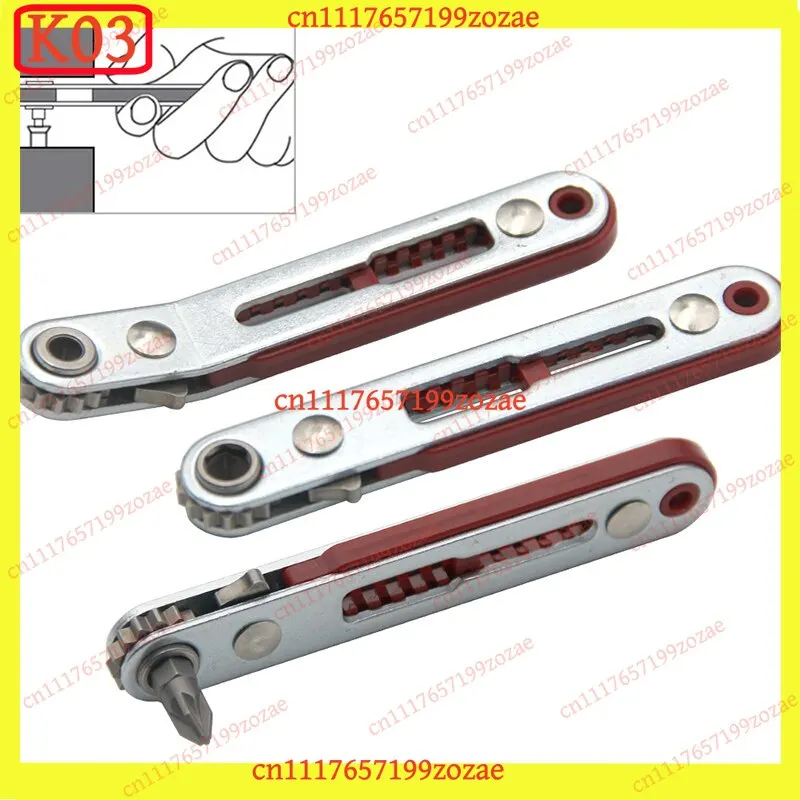 Multifunctional Bidirectional Ratchet Screwdriver Elbow Flat Head Wrench Cross Slotted Repair Hand Tool Kit