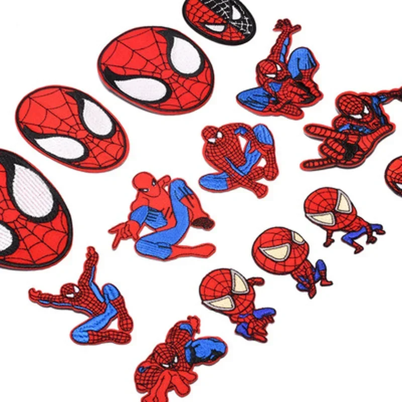 Marvel cartoon spiderman Embroidered Patches For Clothing Letters Iron On Patches Cute Avengers Stickers Super hero Patch DIY