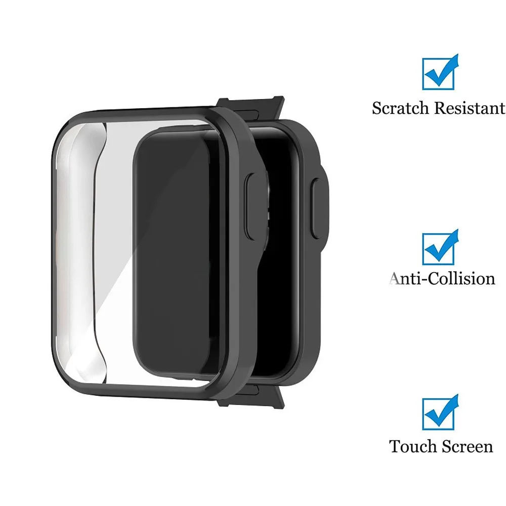 Screen Protector Case Compatible with Xiaomi Mi Watch Lite/Redmi Watch, Soft TPU Plated Bumper Full Cover Protective Case.