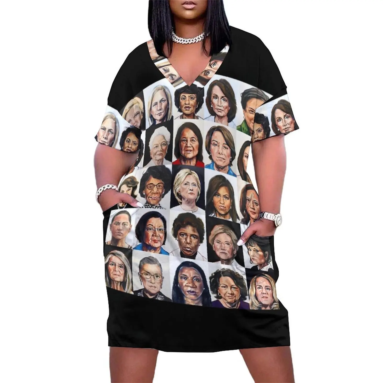 

Sheroes \t Loose Pocket Dress long sleeve dresses summer dress for women 2025 Women's skirt