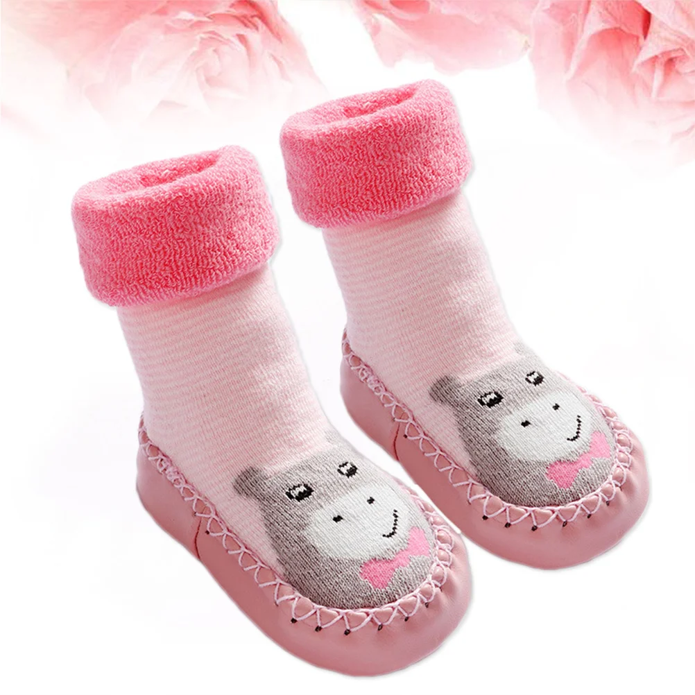 

1 Pair Anti-Slip Walking Toddler Cotton Cartoon Baby Socks 14Cm 15-23 Months Breathable Comfortable Warm Kids Short Socks
