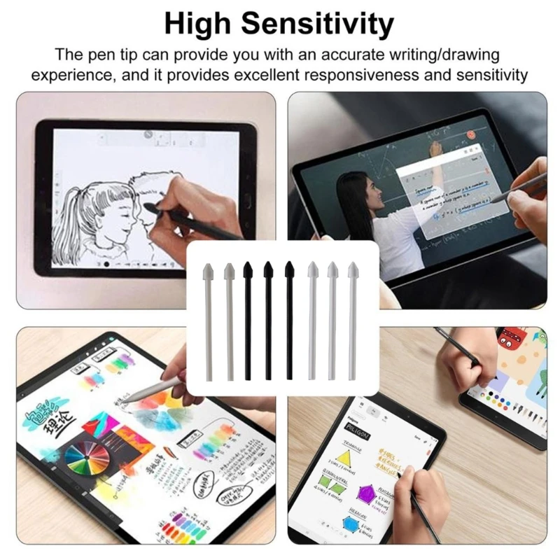 Pencil Tips Replacement for Tab S8 S8 Plus Nib Touch Stylus Tips With Clip Anti-fall Abrasion-Resistance High Hardness