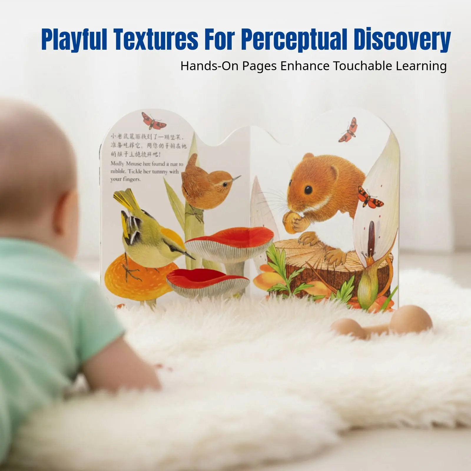 press-and-feel-book-set-for-toddlers-early-learning-tactile-board-books-creature-theme-interactive-picture-book-bilingual