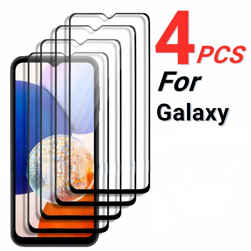 4PCS Full Protective Glass for Samsung A24 A14 A55 A06 A25 A35 A05 A52S A54 A53 A51 Galaxy A50 A30 A13 A20 A22 5G Tempered Film