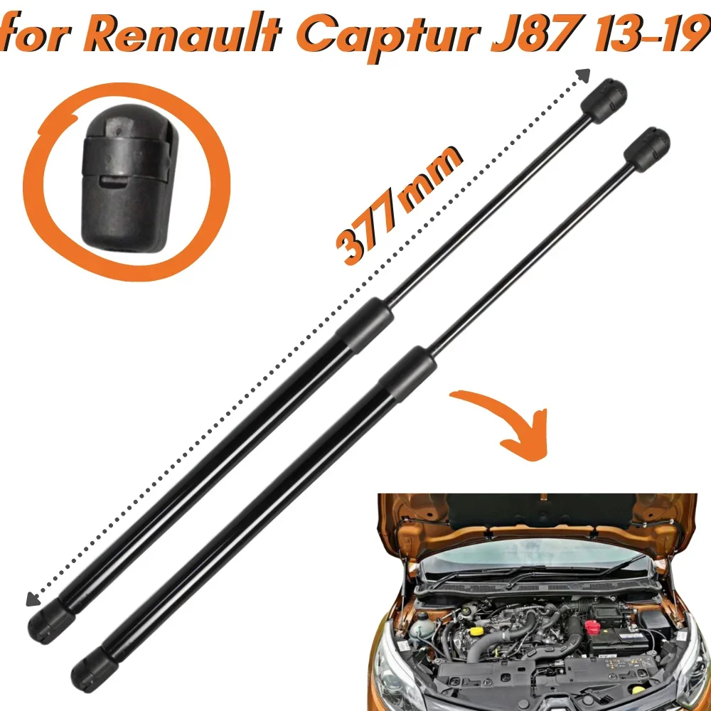 

Qty(2) Hood Struts for Renault Captur J87 Hatchback 2013-2019 Front Bonnet Hood Lift Supports Gas Spring Damper Shock Absorber