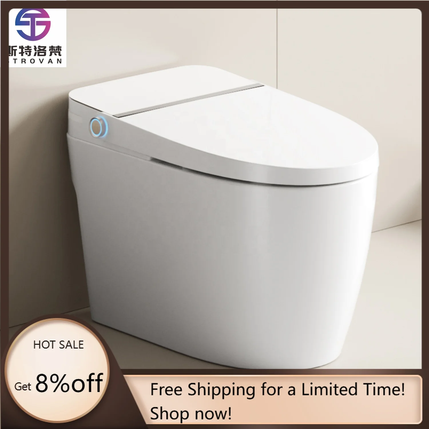 

STLF LZS MUBI Simple Version Elongated S-trap Bathroom Smart Toilet Ceramic Sanitary WC Electric Automatic Intelligent Bidet