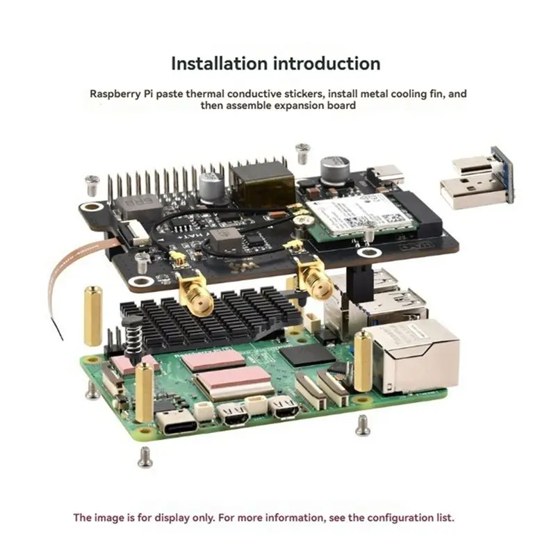 QWE-For Raspberry Pi 5 Pcie To M.2 E KEY With Poe HAT+ Expansion Board BE200 Tri-Band Wireless Network Card For RPI 5
