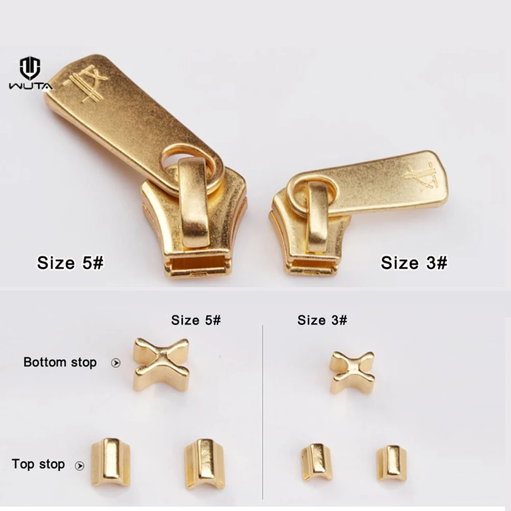 High Quality 2set*25cm YKK Zipper with Excella Zipper Puller Leathercraft #3/#5 Metal Zipper Copper Teeth DIY Bag Purse Hardware