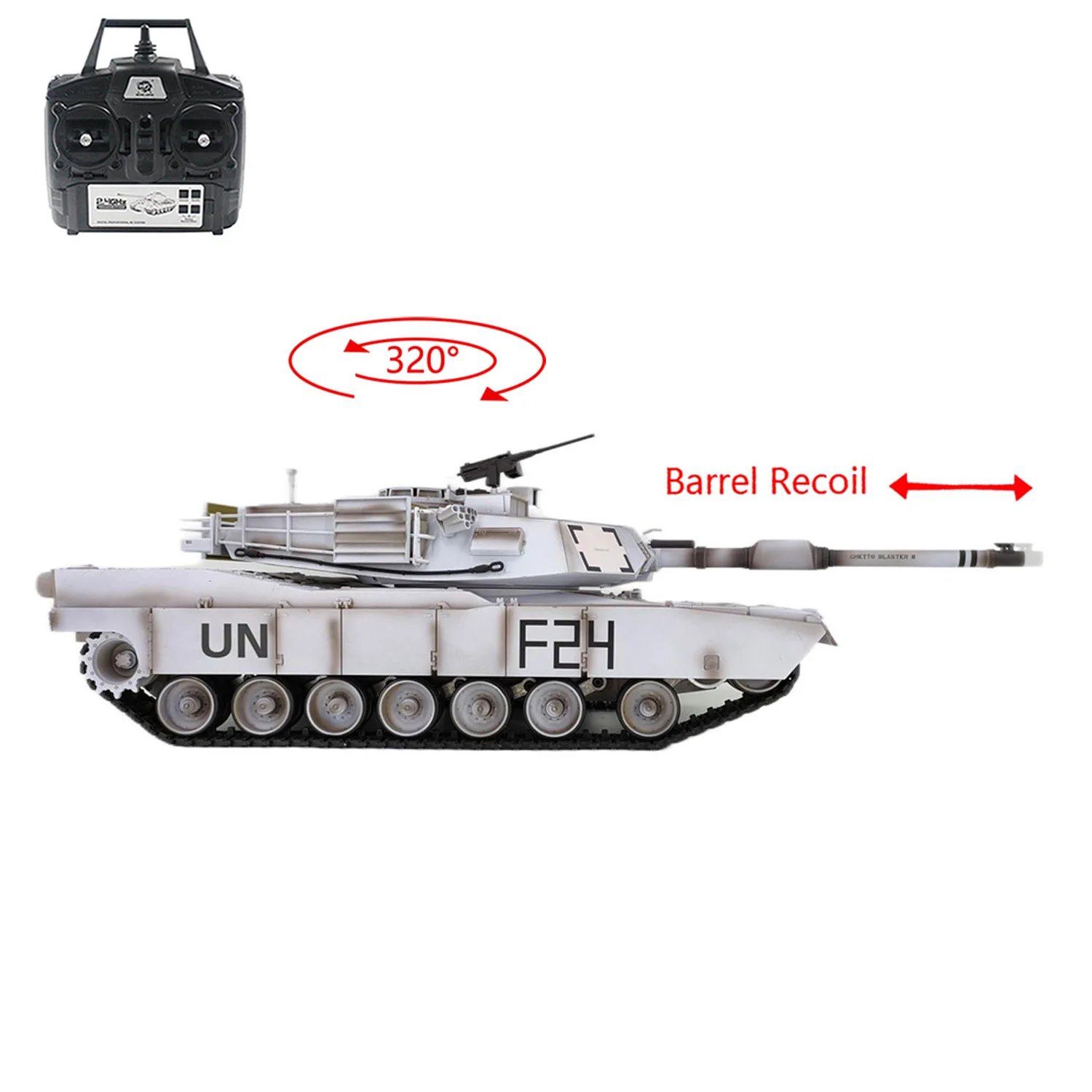 RTR 1:16 RC Serbatoio Henglong TK7.0 Scheda madre in plastica M1A2 Abrams 3918 Radiocomando Auto cingolate Barile Recoil BB IR Cambio in acciaio