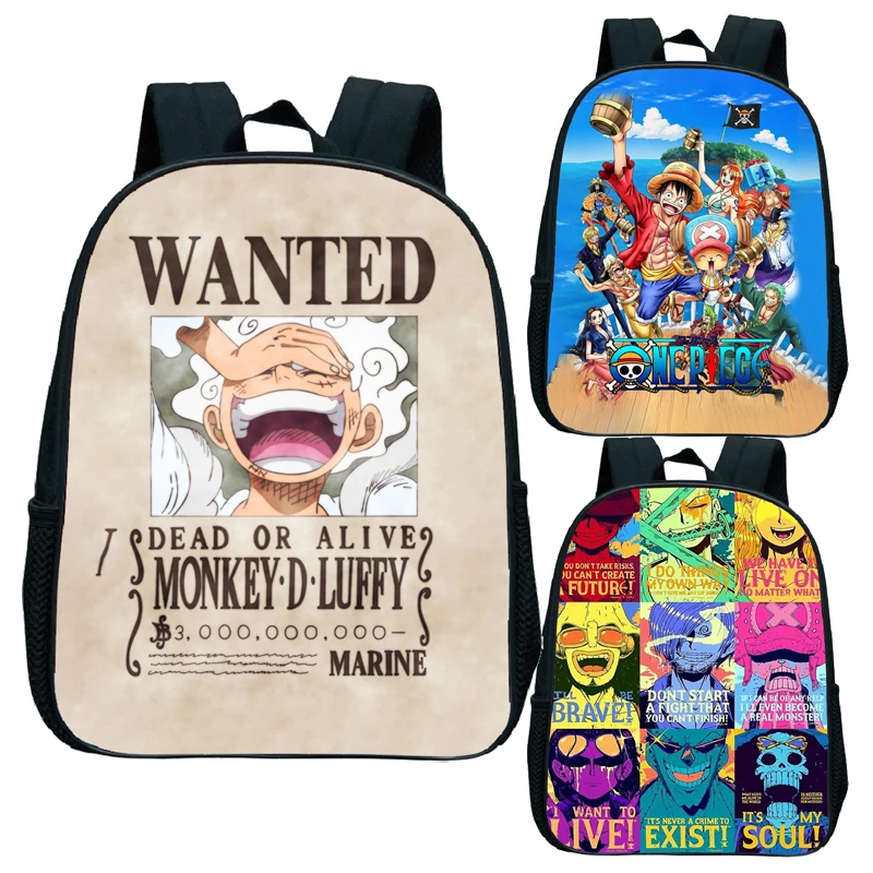 One Piece Luffy Kindergarten Backpack Toddler Kids School Bag Zoro Law 3D Cartoon Toddler Baby Shoulder Bag Children Gift