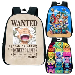 Sac à dos One Piece Luffy pour enfants, sac d'école pour tout-petits, sac Zoro Law, dessin animé 3D, cadeau pour bébé initié