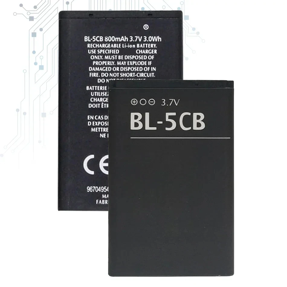 BL-5CB Replacement Battery For Nokia 3108 2135 6086 6108 6230 6820 7610 N72 N91 100 101 103 105 109 111 113 1000 1282 800Mah