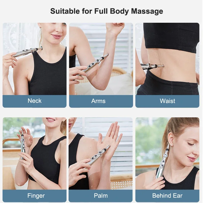 

5 Heads Electronic Acupuncture Pen Electric Meridian Energy Pen Laser Therapy Face Massage Roller Relief Pain Tools Health Care