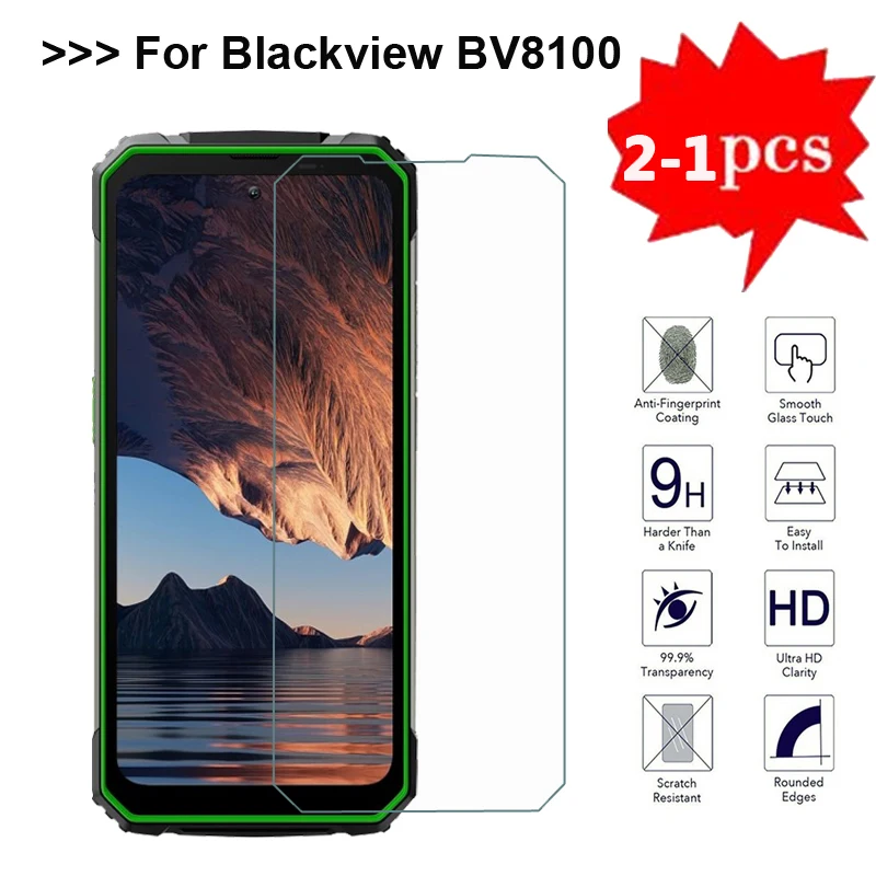 

2-1PC Protective Glass For Blackview BV8100 Tempered Glass For Pelicula Blackview BV8100 BV 8100 Blackview Screen Protector Film
