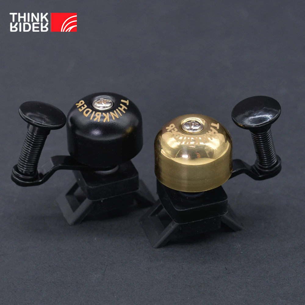 ThinkRider-timbre clásico Retro para manillar de bicicleta, bocina de seguridad para ciclismo de montaña, de acero y cobre, sonido fuerte y claro