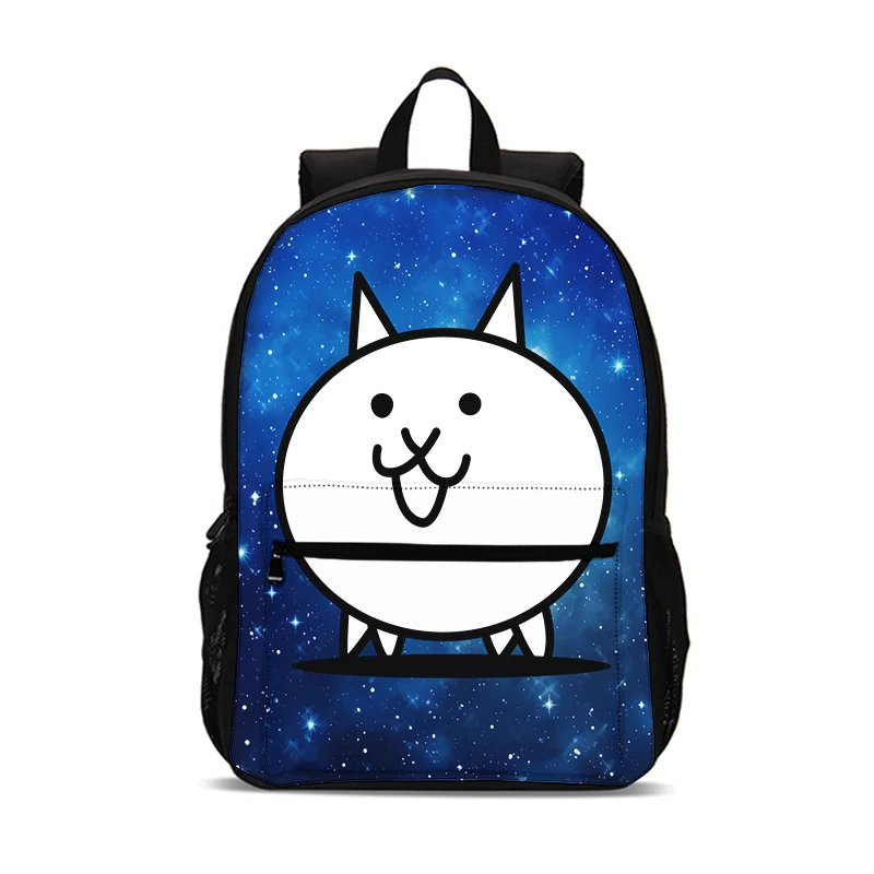 حقيبة ظهر The Battle Cats مقاس 47 سم/18.5 بوصة حقيبة مدرسية ذات سعة كبيرة حقائب كتب للطلاب حقيبة ظهر للكمبيوتر للبنين والبنات أفضل متحركة