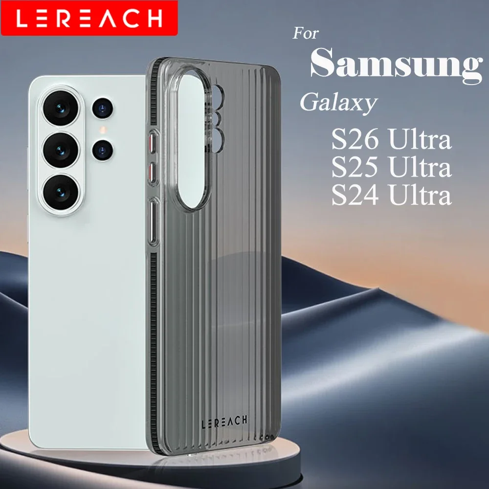 Lereach for Samsung Galaxy S26 Ultra S25 Ultra S24 Ultra Corrugated Matte Phone Case Anti-Slip Slim Fingerprint-Resistant