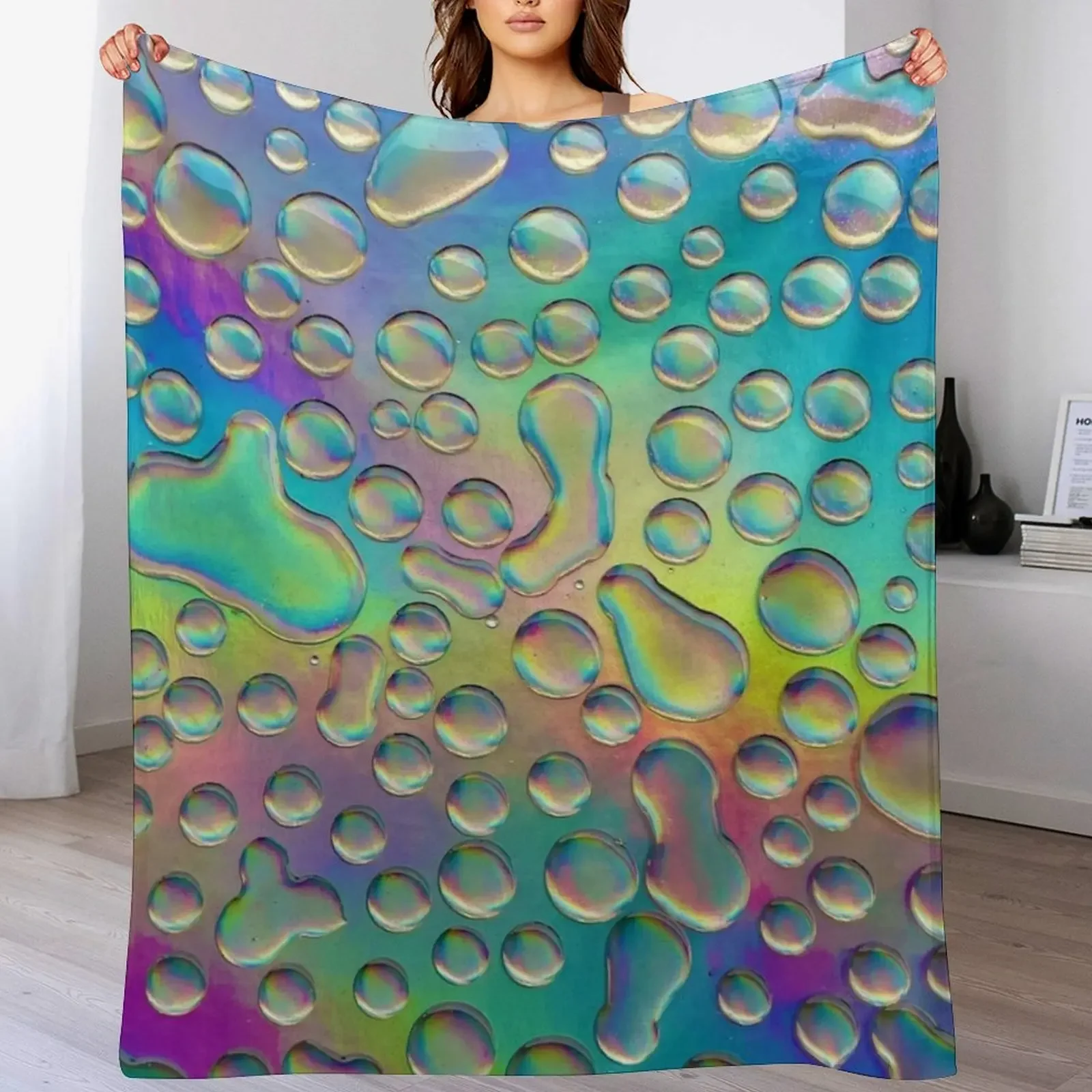 Neon Drips Throw Blanket Luxury Designer Single Blankets