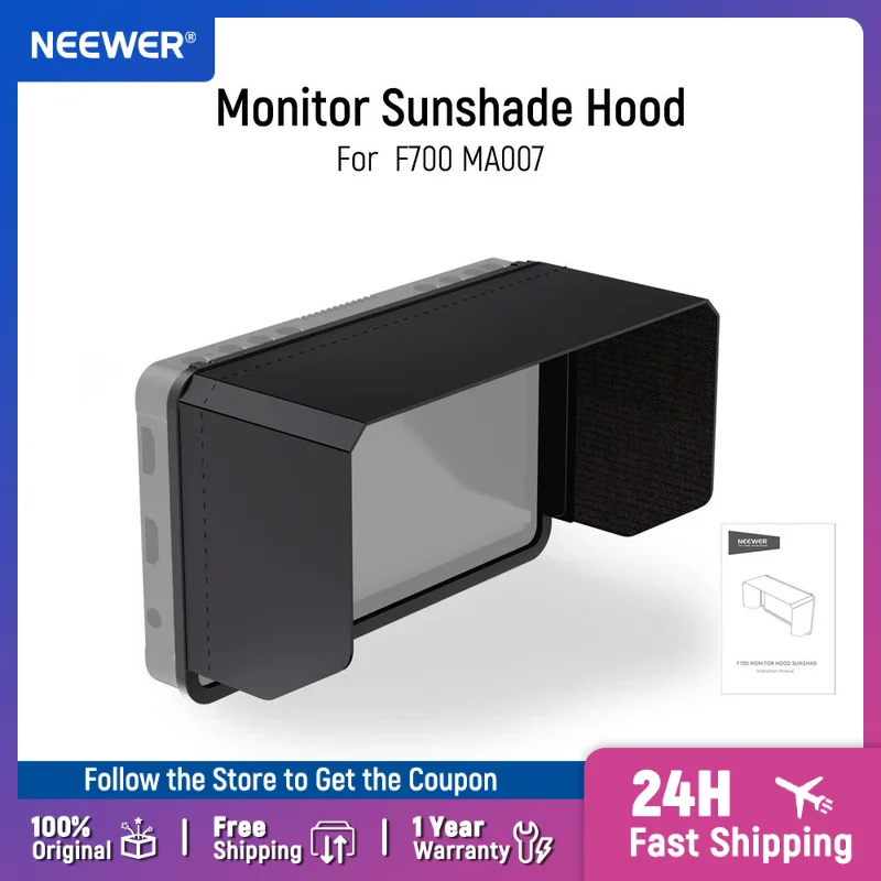 NEEWER Pare-soleil pour moniteur de terrain avec caméra NEEWER F700, pare-soleil à trois côtés et cadre équipé, accès facile avec boutons attachés