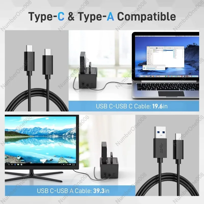 محطة إرساء القرص الصلب USB 3.0 Type-C 2.5 3.5 بوصة مع استنساخ غير متصل لمحركات الأقراص الصلبة