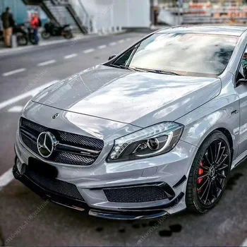 6PCS Front Stoßstange Canards Spliter Für Mercedes Benz A Klasse W176 Pre-Facelift AMG A180 A200 A250 A45 2013 2014 2015 Body Kit