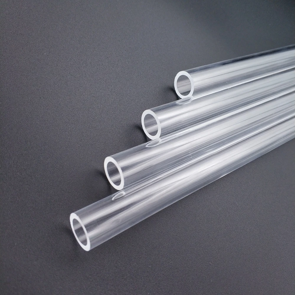 BYKSKI PMMA / PETG Hard Tube ( OD12mm / OD14mm / OD16mm  ) + 2mm Thickness + 90 Degrees Bending Tube Transparent 4pcs/Lots