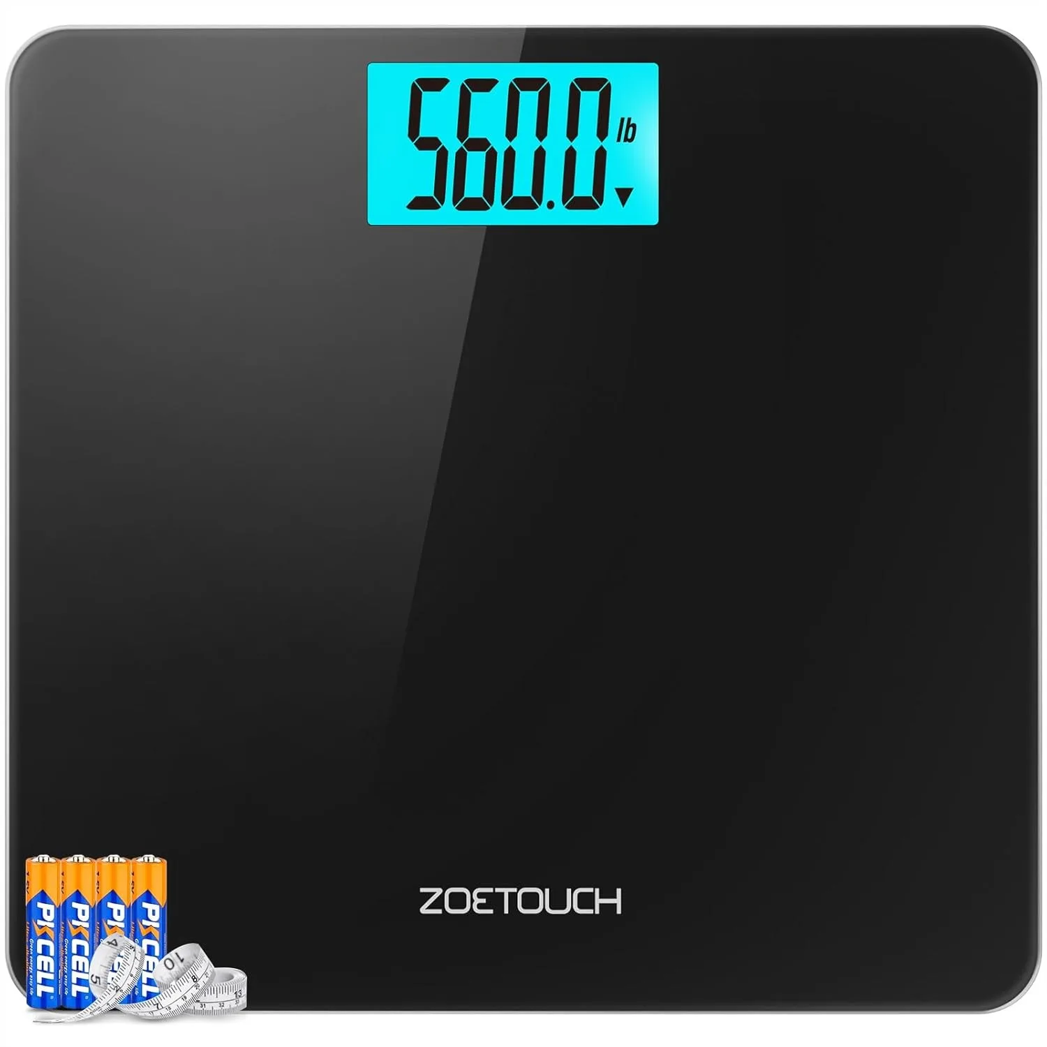 

560lbs Bathroom Scale for Body Weight Over 500 lbs, Accurate Digital Weighing Machine with Wide Platform 12.2" x 12.9", Large