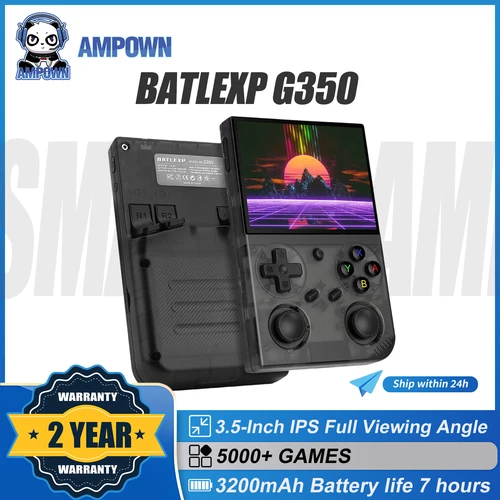 AMPOWN G350 Consola de juegos portátil 3,5 pulgadas IPS reproductores de juegos portátiles Consolas de videojuegos Retro 3200mAh Linux Mini WIFI C2C