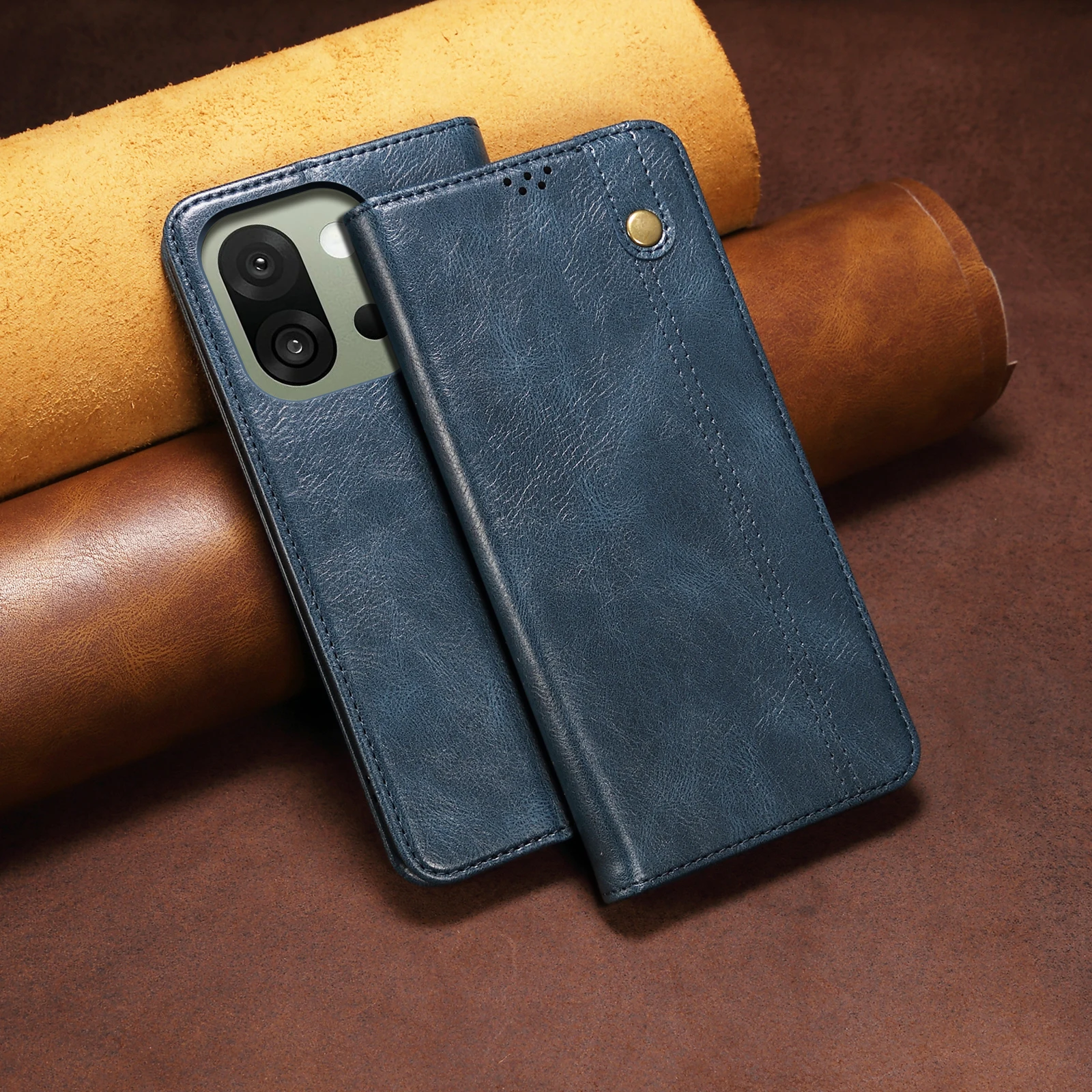 

Ultra Thin Suede Leather Wallet Case For ONEPLUS 13S 1+13s Card Slot Stand Magnetic Phone Cover Protective Back Bag