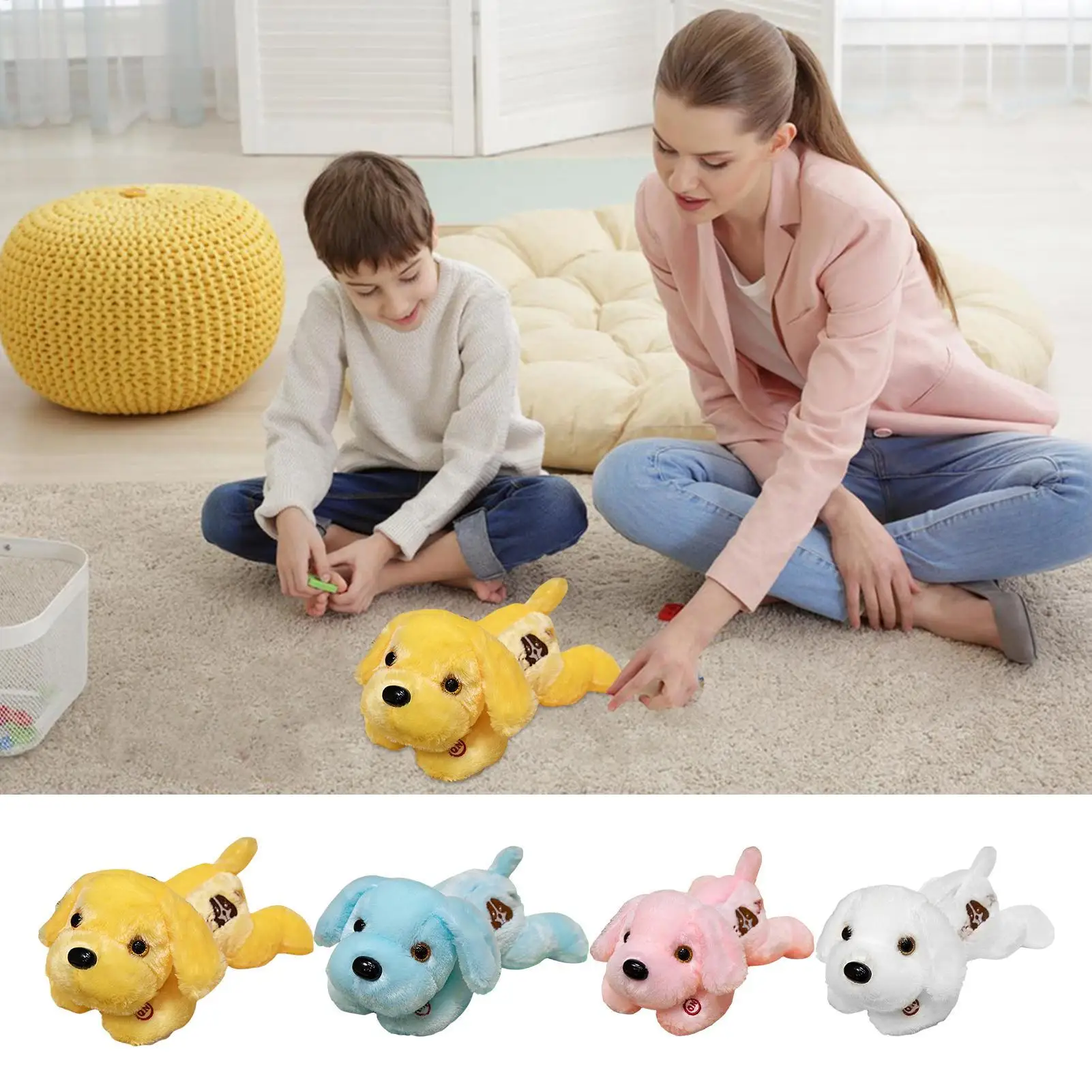 Peluche Luminoso a Forma di Cucciolo, Luce Notturna Creativa da 14 Pollici, Adorabile Giocattolo LED Morbido per Bambini