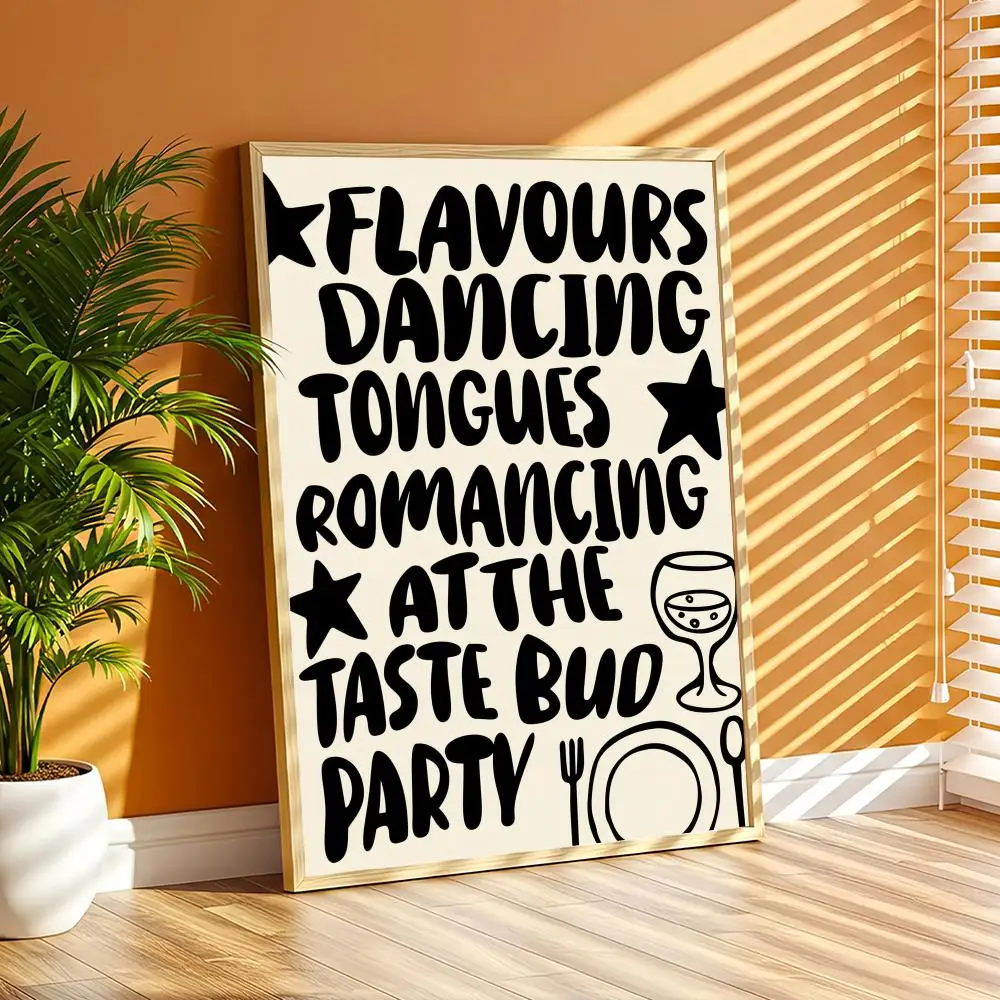 Taste Bud Party Poster Decorative Wall Art Mural Stickers Home Decor Gift for Living Room & Hallway