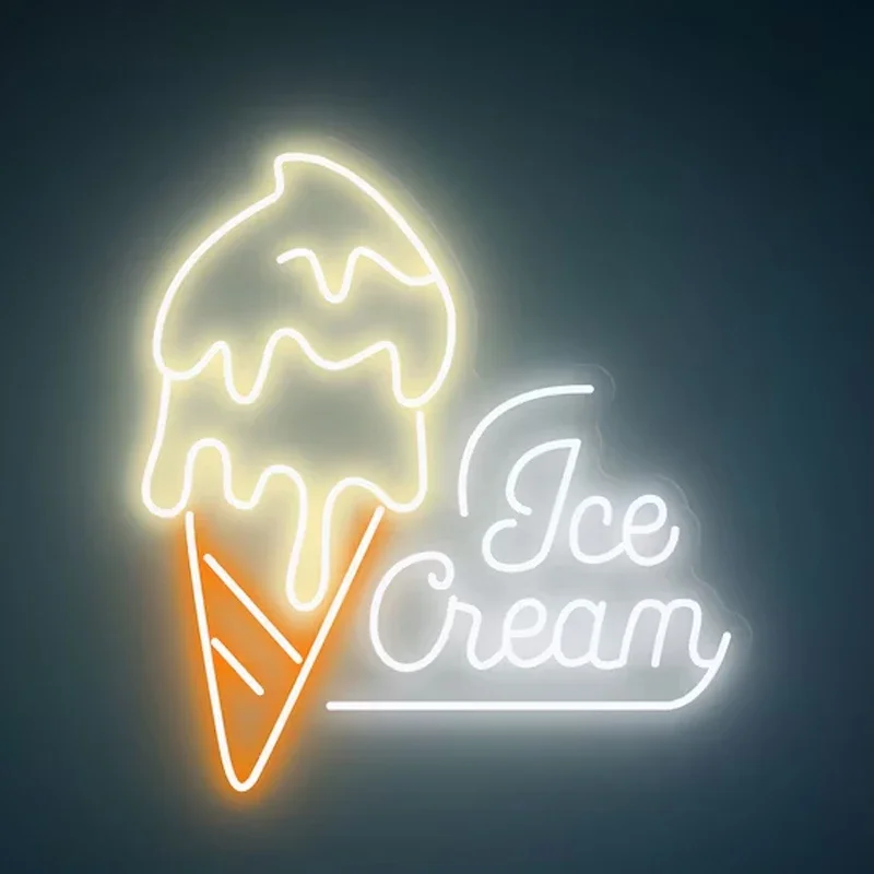 ice cream neon sign light custom para ice cream store open neon decor decoracao do quarto food night lamp 01