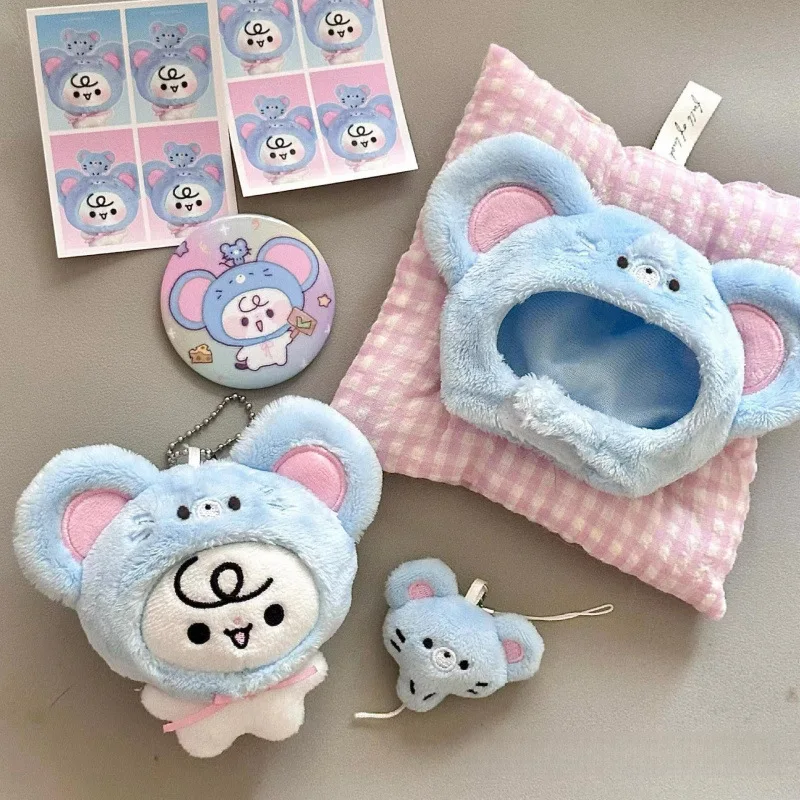 

Плюшевый брелок-подвеска в виде мультяшной мышки в костюме плюшевого медведя, милый и очаровательный, для переодевания/кроссдрессинга