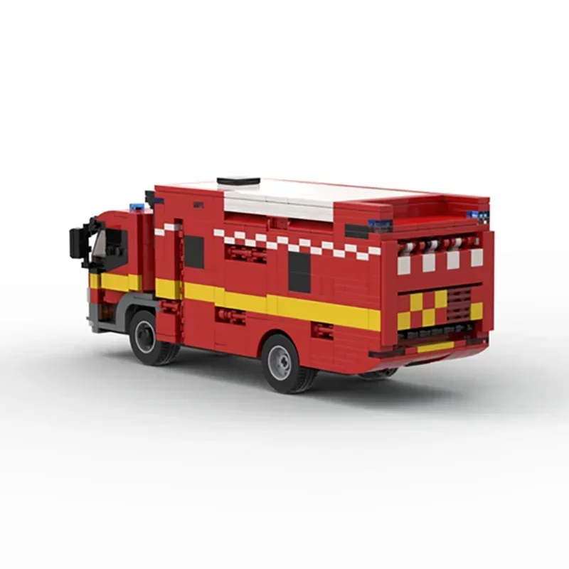 Moc Klocki konstrukcyjne Model samochodu London Fire Brigade - Jednostka poleceń Technologia Klocki modułowe Prezent Zabawki świąteczne Zestawy DIY Montaż